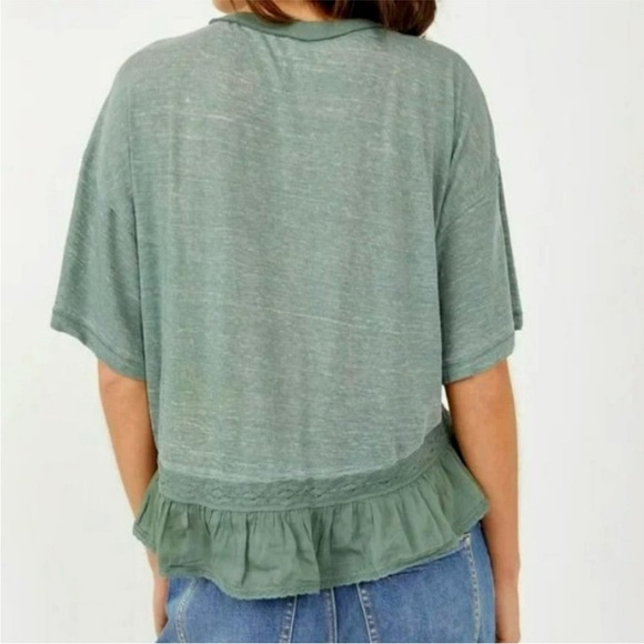 COPY - Free People NWT Fall in Love Tee  Washed Army Green Sz L Ret $78 - Picture 3 of 9